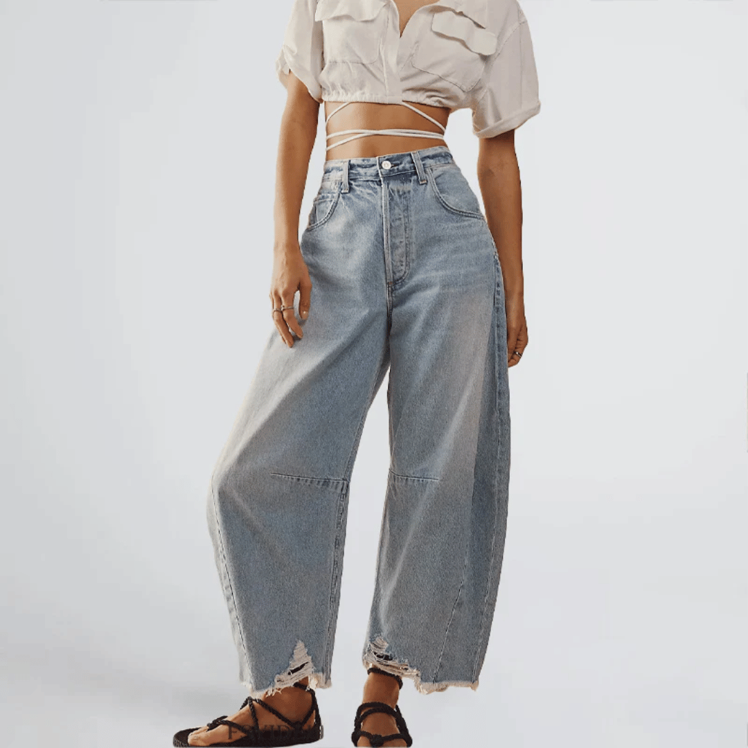Zoe-Taylor – Jeans Donna a Gamba Ampia Vintage con Vita Alta