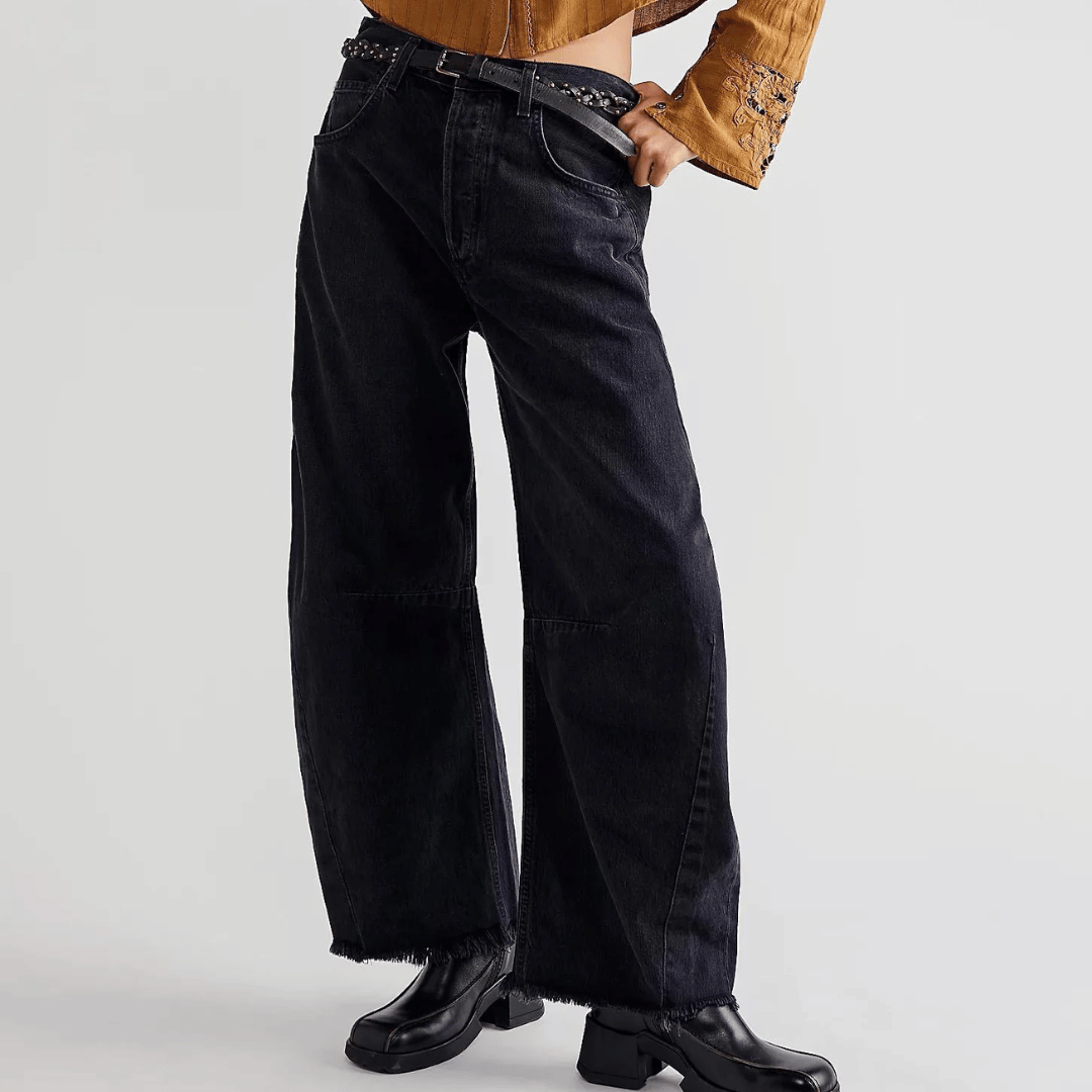 Zoe-Taylor – Jeans Donna a Gamba Ampia Vintage con Vita Alta