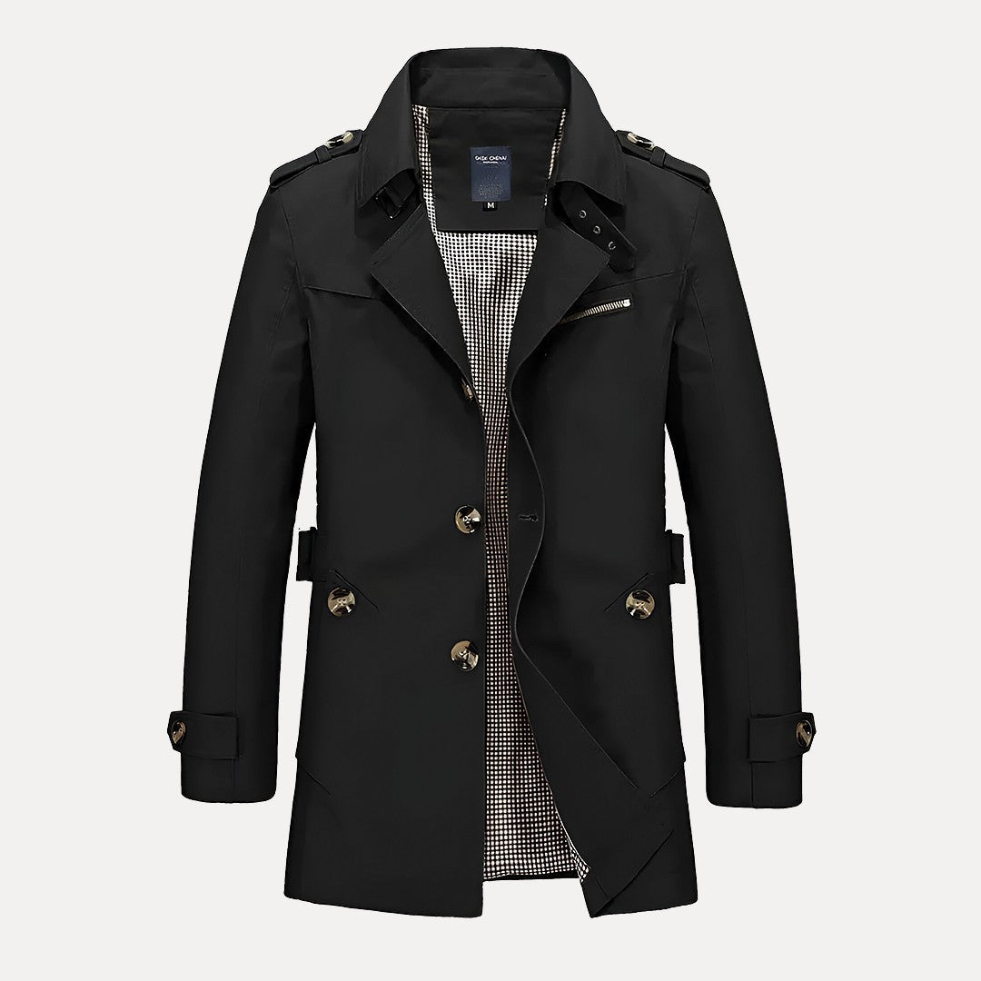 Noah – Trench da Uomo con Colletto Ribaltabile | Stile Moderno & Versatile